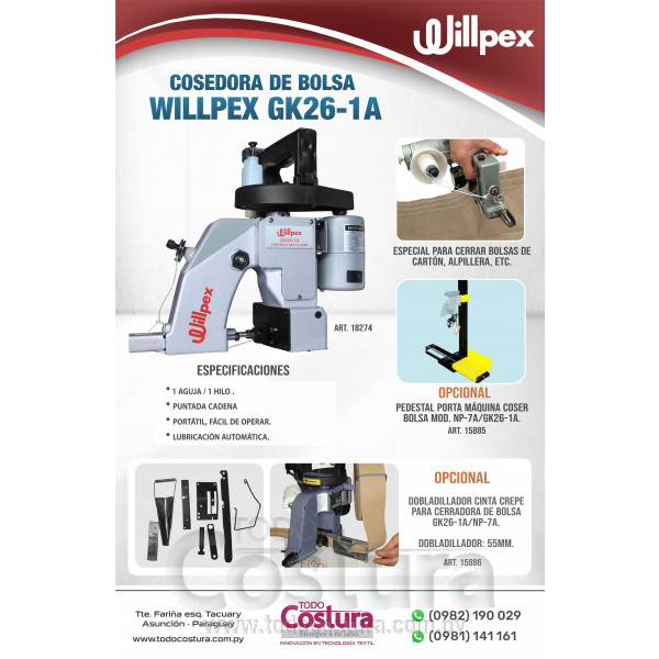 COSEDORA DE BOLSA WILLPEX GK26-1A